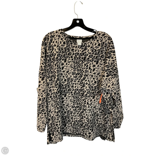 Top Long Sleeve By Chicos In Animal Print, Size: L