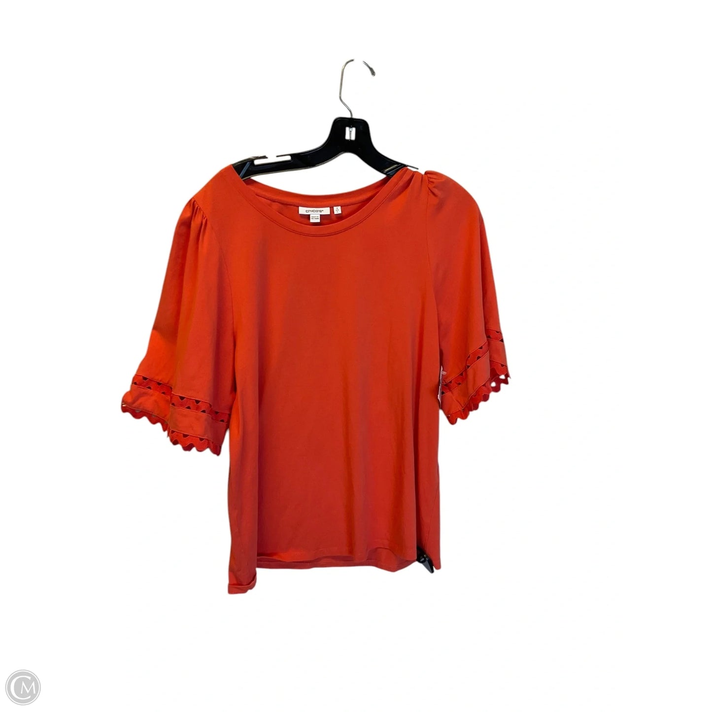 Top Short Sleeve Basic By Chicos In Orange, Size: L