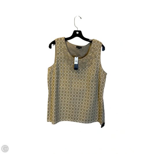 Top Sleeveless By Talbots In Tan, Size: Xl