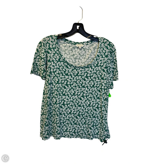 Top Short Sleeve Basic By Lucky Brand In Floral Print, Size: M
