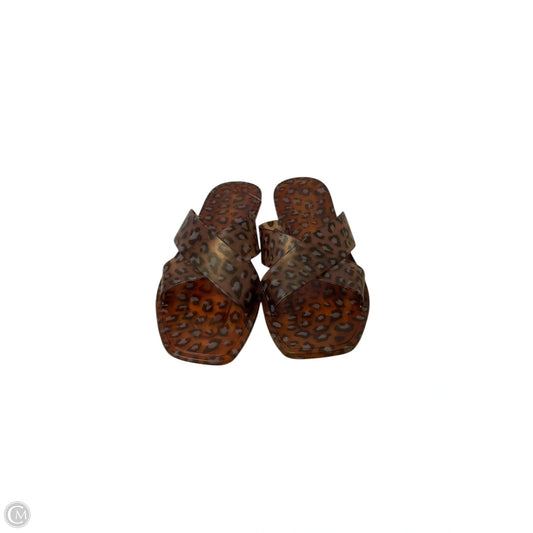 Sandals Flats By Anthropologie In Animal Print, Size: 8