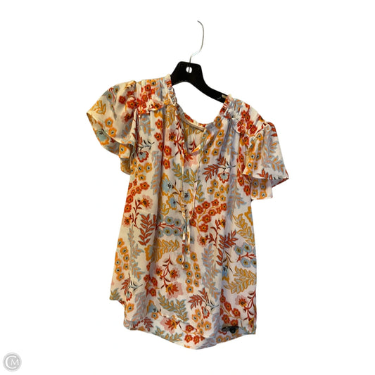 Top Short Sleeve By Clothes Mentor In Floral Print, Size: M