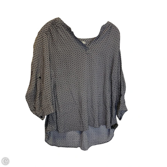 Top 3/4 Sleeve By Dalia In Blue, Size: 1x