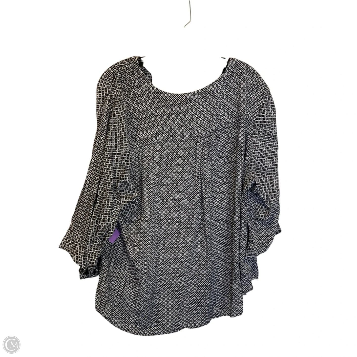 Top 3/4 Sleeve By Dalia In Blue, Size: 1x