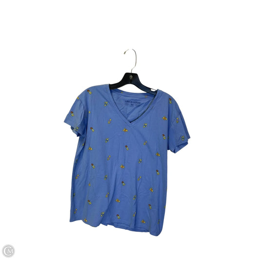 Top Short Sleeve By Life Is Good In Blue, Size: M
