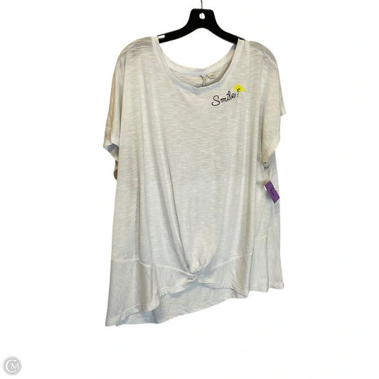 Top Short Sleeve By Cato In White, Size: 3x