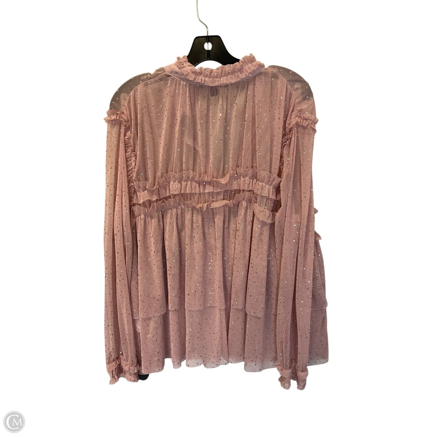 Top Long Sleeve By Inc In Pink, Size: 1x