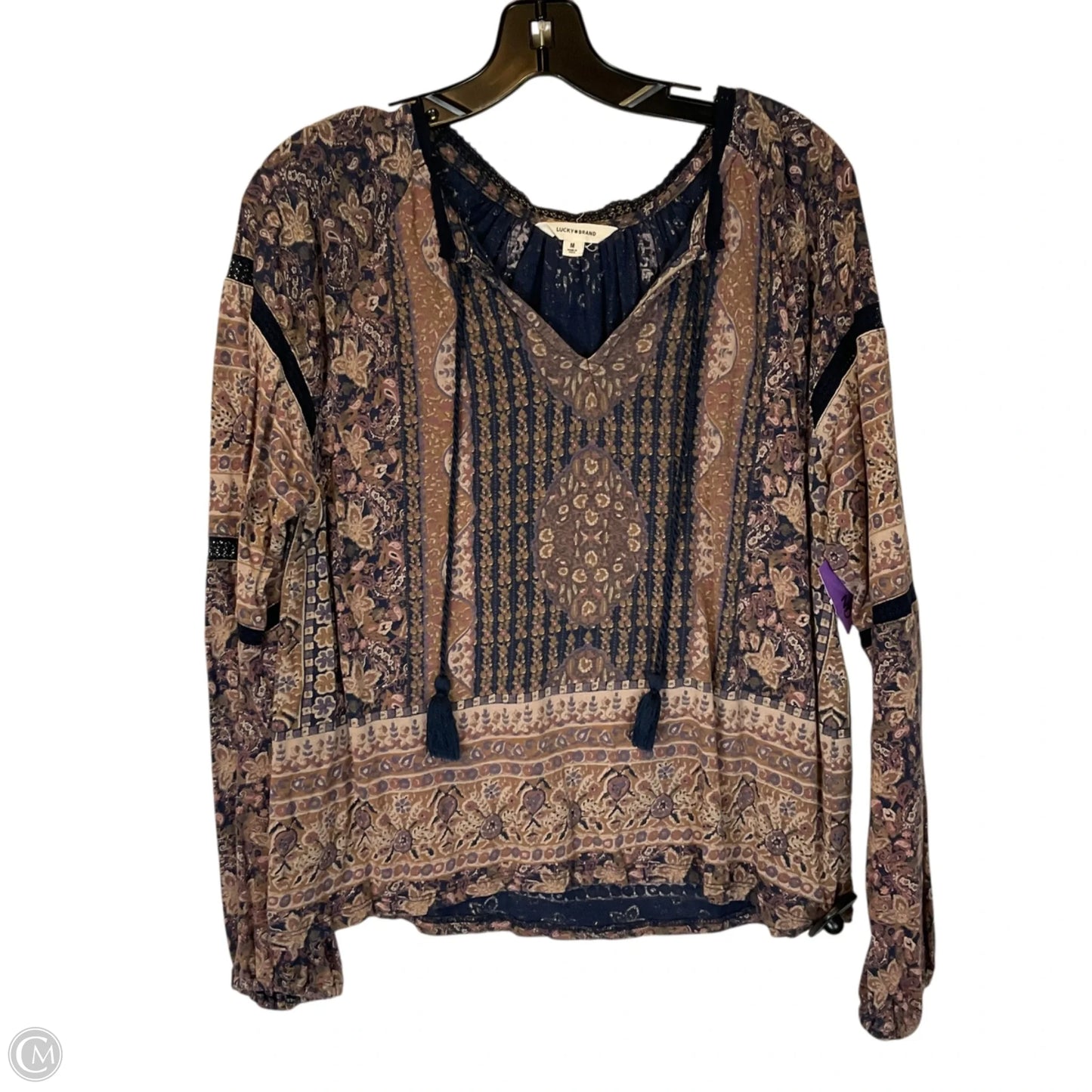 Top Long Sleeve By Lucky Brand In Brown, Size: M