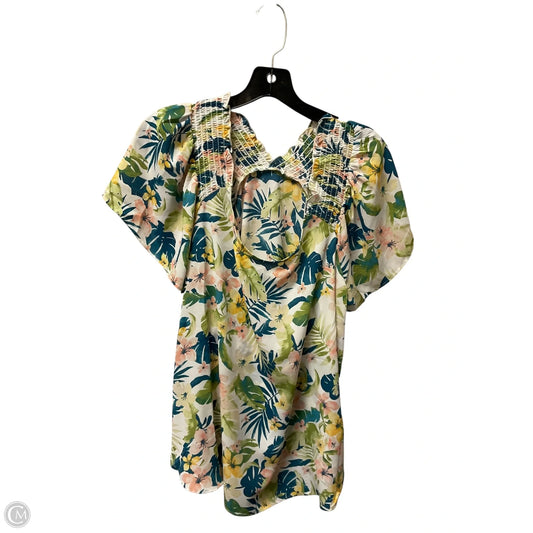Top Short Sleeve Basic By Clothes Mentor In Floral Print, Size: S