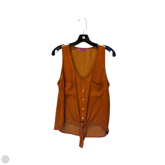 Top Sleeveless By Almost Pink In Orange, Size: M