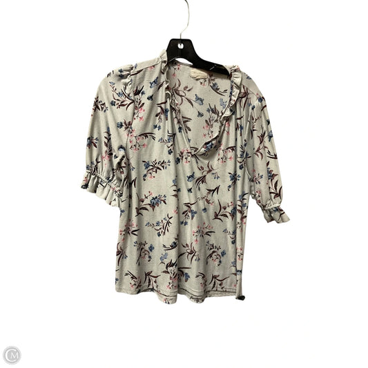Top 3/4 Sleeve By Melloday In Floral Print, Size: L