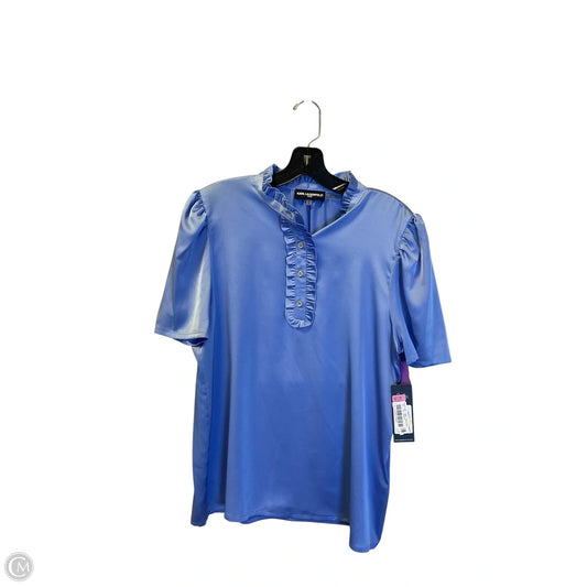 Top Short Sleeve Designer By Karl Lagerfeld In Blue, Size: M