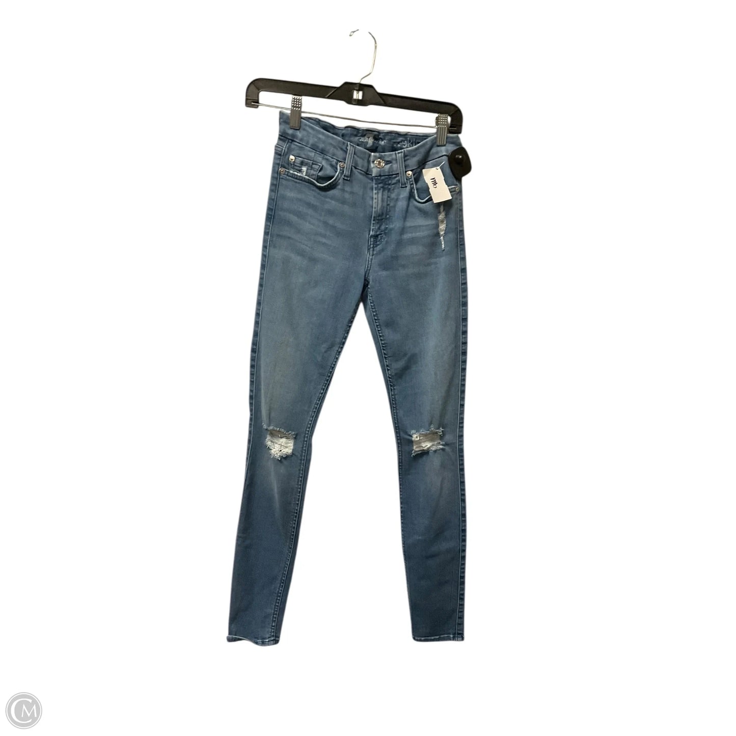 Jeans Skinny By 7 For All Mankind In Blue Denim, Size: 0
