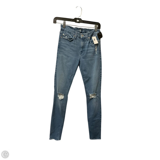 Jeans Skinny By 7 For All Mankind In Blue Denim, Size: 0