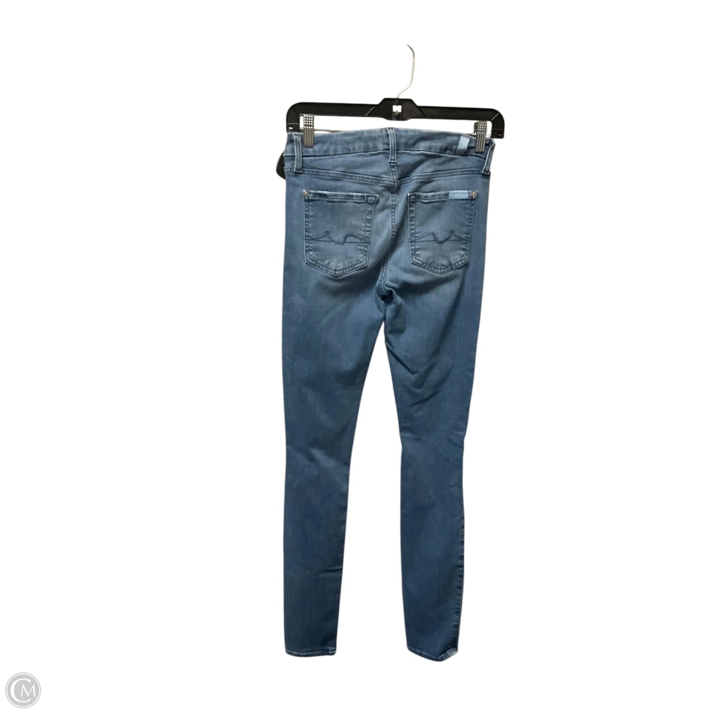 Jeans Skinny By 7 For All Mankind In Blue Denim, Size: 0