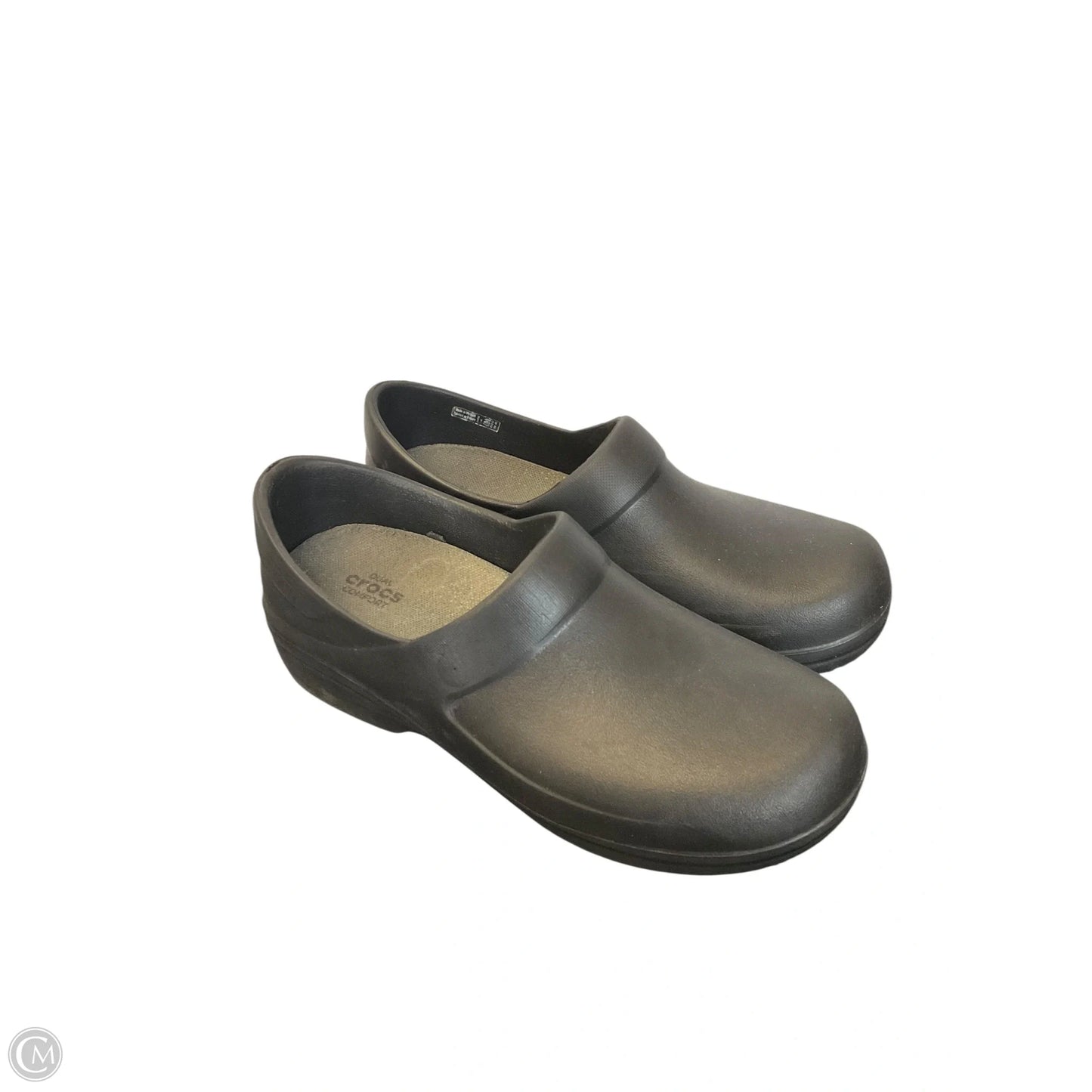 Shoes Flats By Crocs In Black, Size: 8