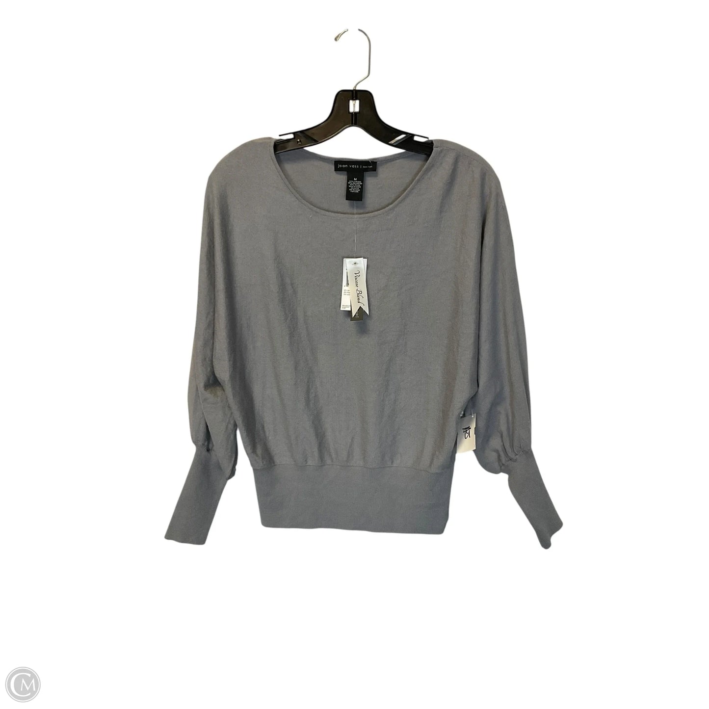 Top Long Sleeve Basic By Joan Vass In Grey, Size: M