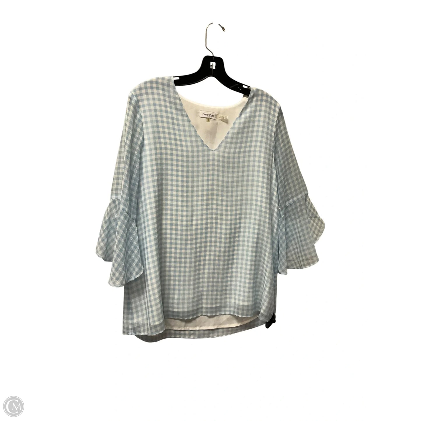 Top Short Sleeve By Calvin Klein In Blue, Size: M