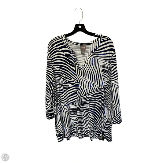 Top Long Sleeve By Chicos In Blue, Size: Xl