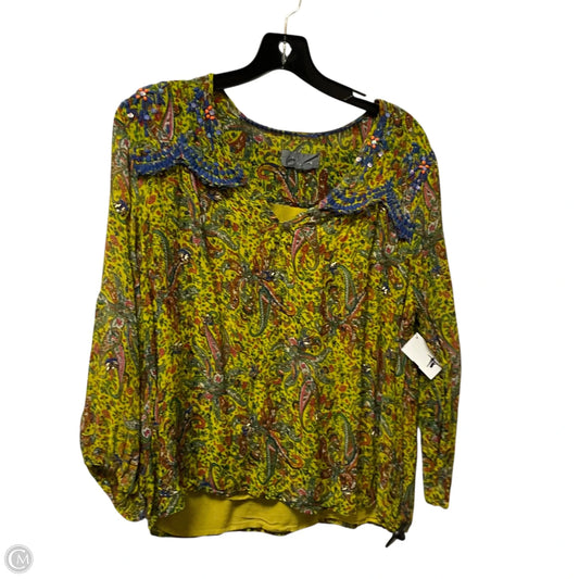 Top Long Sleeve By Anthropologie In Green, Size: M
