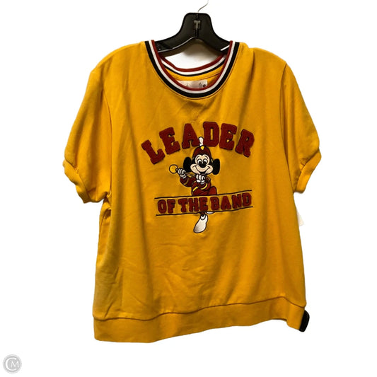 Top Short Sleeve By Disney Store In Yellow, Size: M