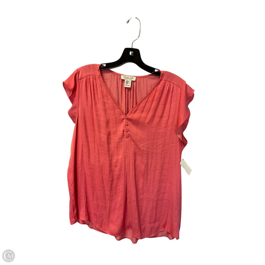 Top Short Sleeve By Rachel Zoe In Pink, Size: L