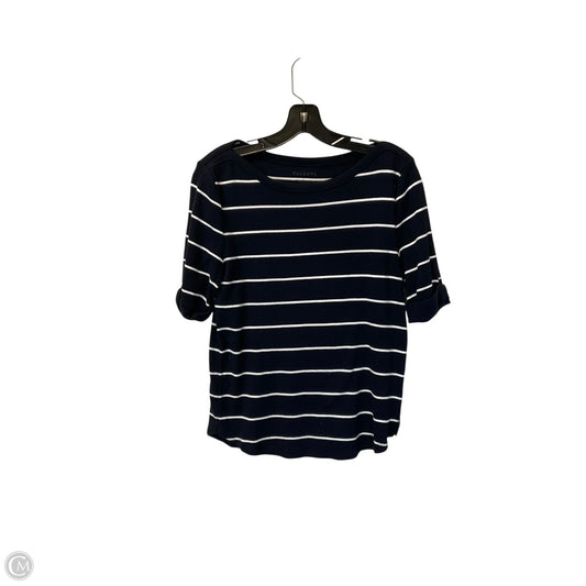 Top Short Sleeve Basic By Talbots In Striped Pattern, Size: L
