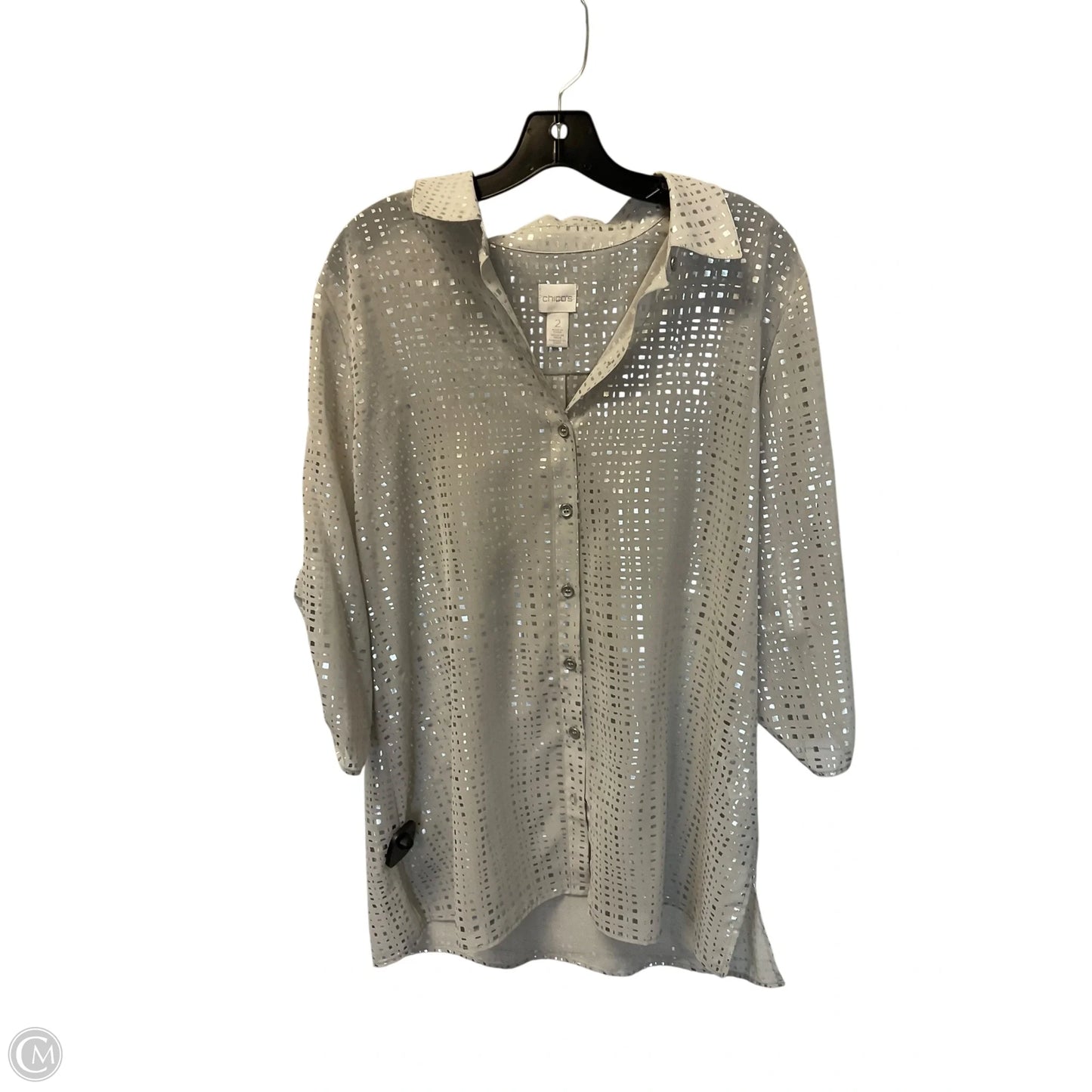 Top Long Sleeve By Chicos In Cream, Size: M
