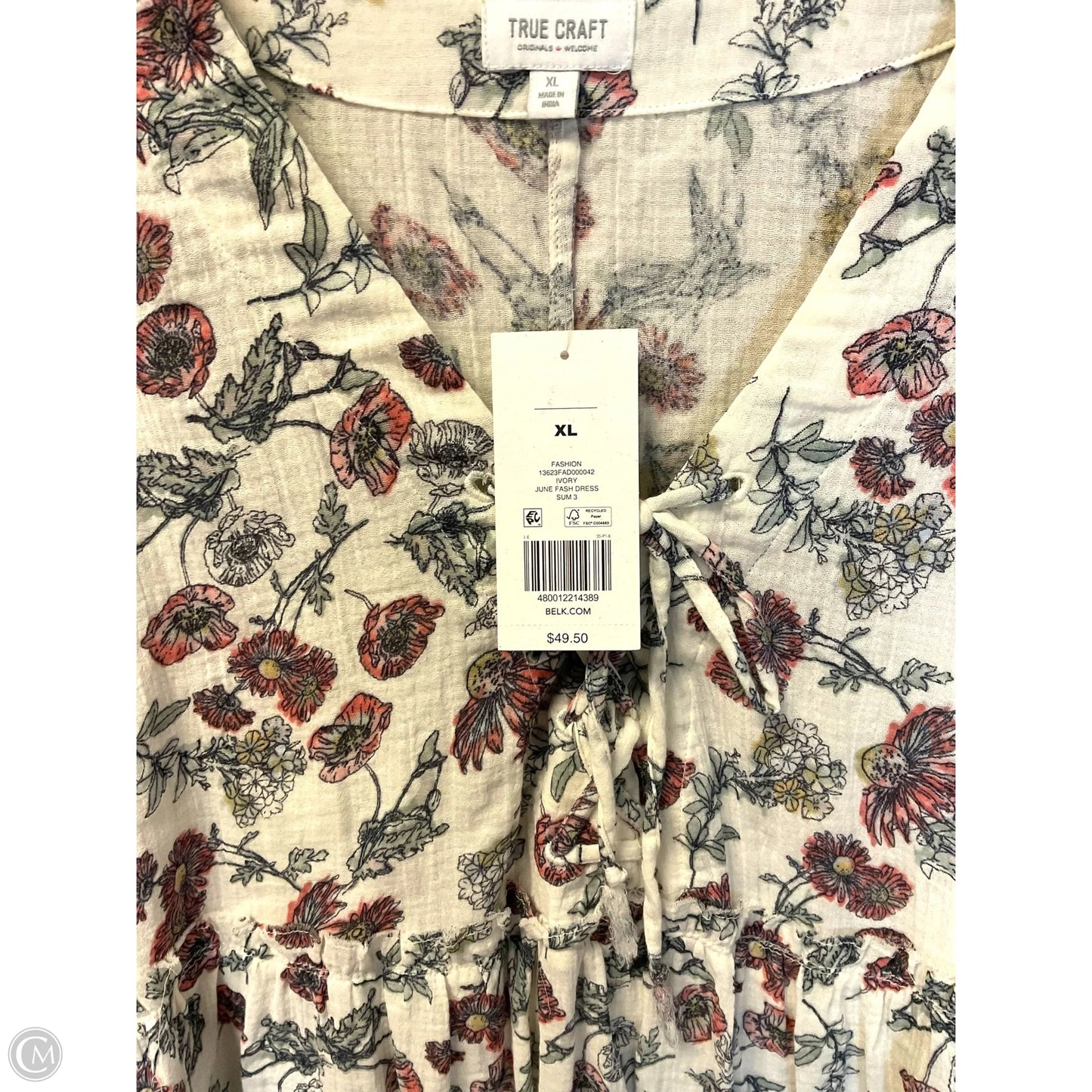 Dress Casual Short By True Craft In Floral Print, Size: Xl