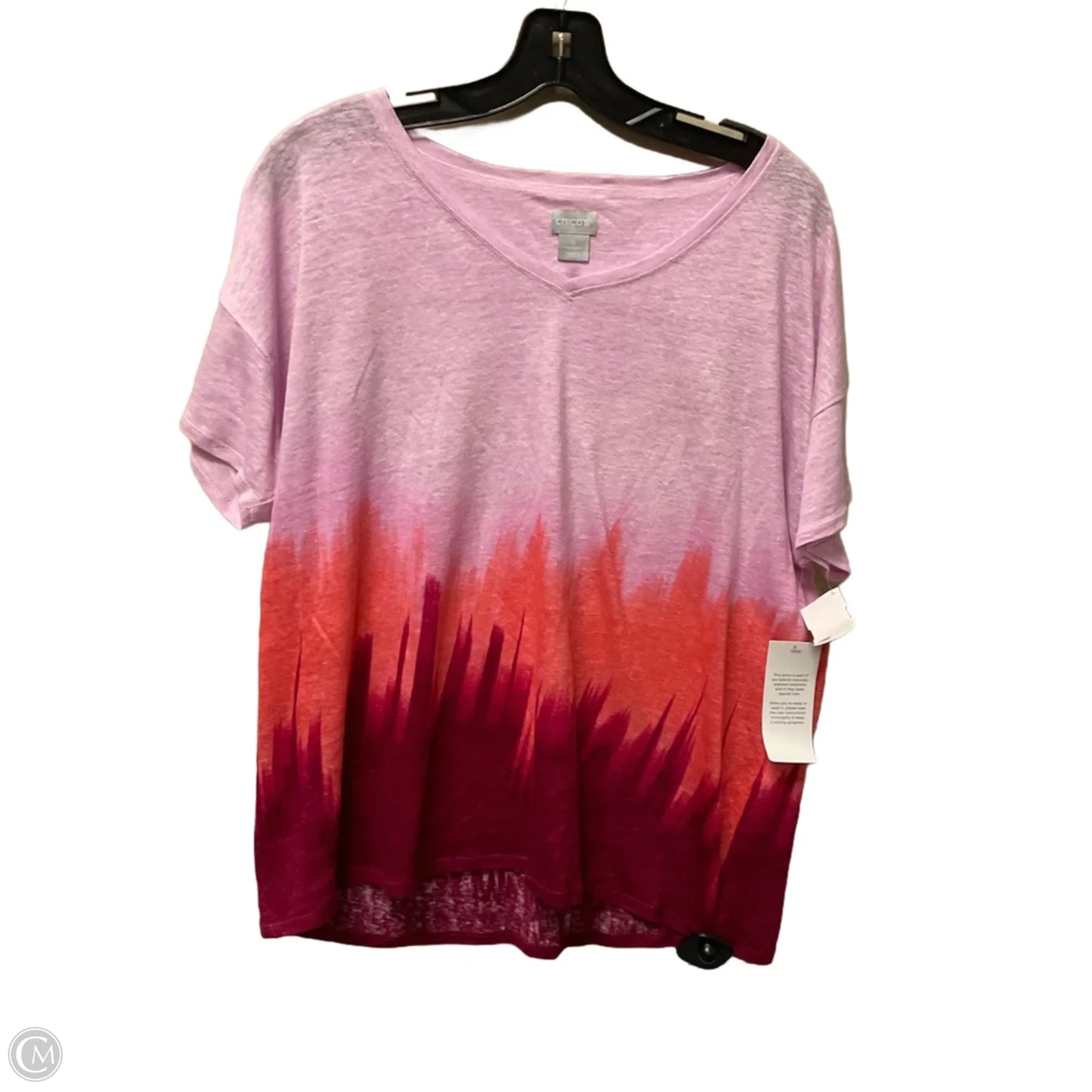 Top Short Sleeve Basic By Chicos In Pink, Size: S