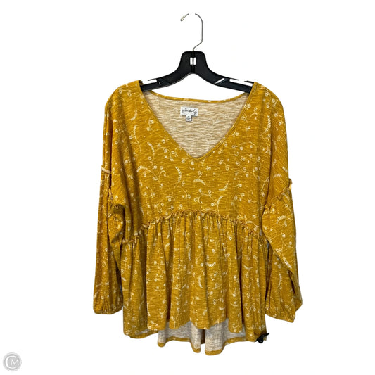 Top Long Sleeve By Wonderly In Yellow, Size: M