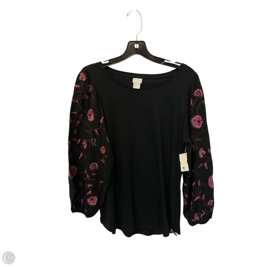 Top Long Sleeve By Chicos In Black, Size: M