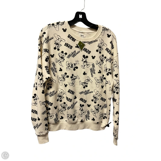 Sweatshirt Crewneck By Disney In Cream, Size: S