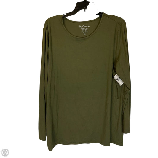 Top Long Sleeve Basic By Chicos In Green, Size: L