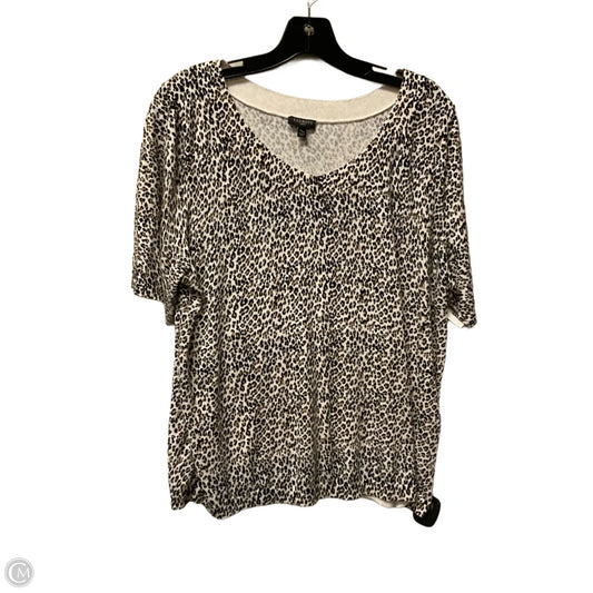 Top Short Sleeve Basic By Talbots In Animal Print, Size: Xlp