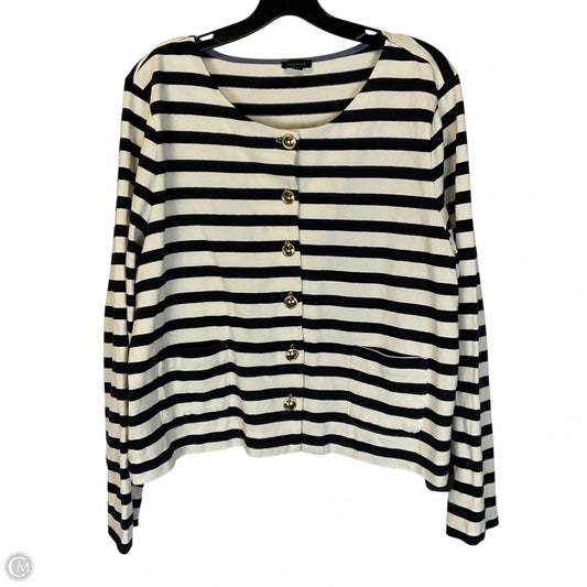 Top Long Sleeve By Talbots In Striped Pattern, Size: L