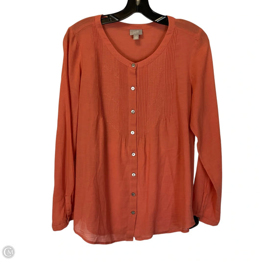Top Long Sleeve Basic By J. Jill In Orange, Size: S