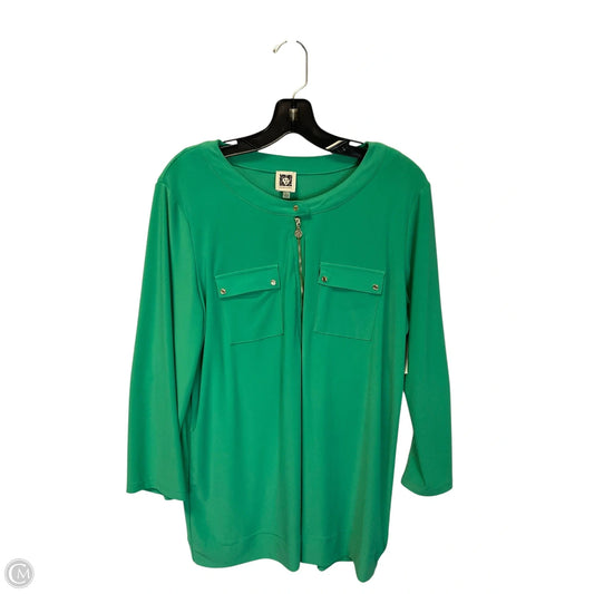 Top Long Sleeve By Anne Klein In Green, Size: L