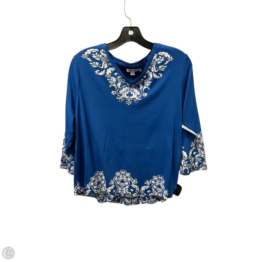 Top Long Sleeve Basic By Chicos In Blue, Size: L