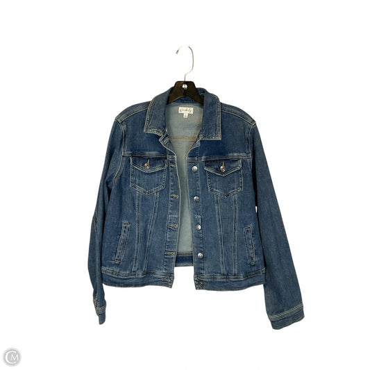 Jacket Denim By Wonderly In Blue Denim, Size: L