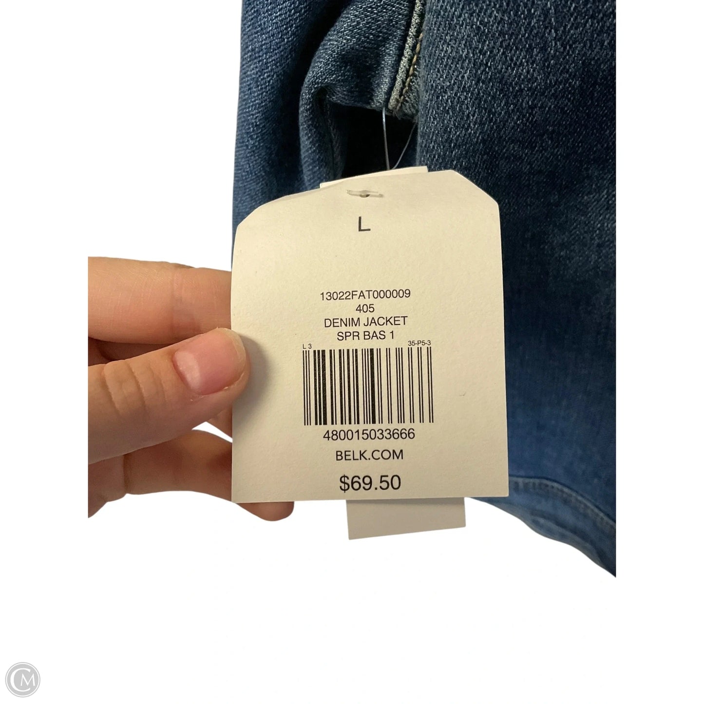 Jacket Denim By Wonderly In Blue Denim, Size: L