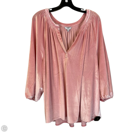 Top Long Sleeve By Crown And Ivy In Pink, Size: 4x
