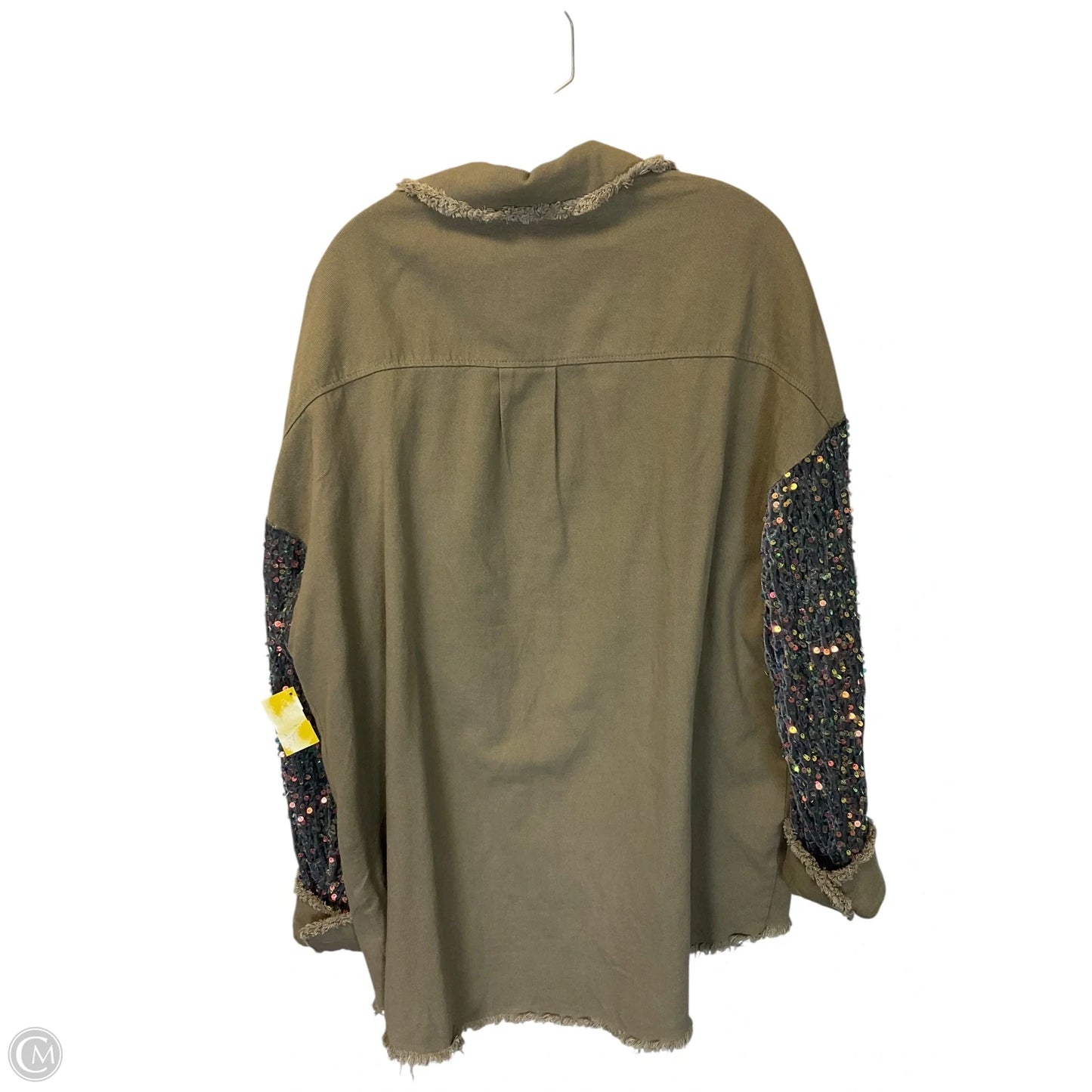 Jacket Denim By Chicme In Green, Size: 2x