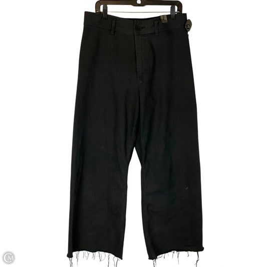 Jeans Wide Leg By Zara In Black Denim, Size: 14