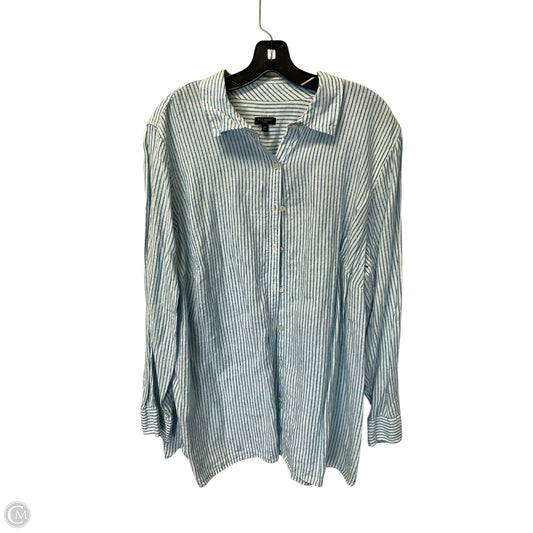 Top Long Sleeve By Talbots In Striped Pattern, Size: 2x
