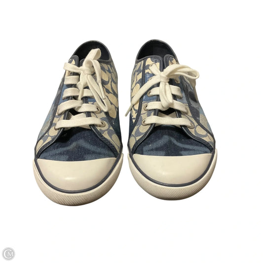 Shoes Designer By Coach In Blue Denim, Size: 10