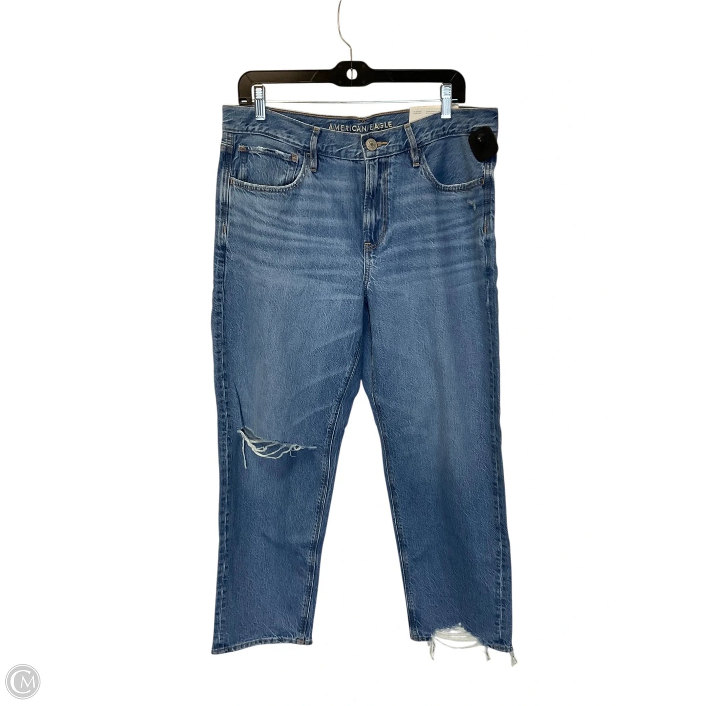 Jeans Straight By American Eagle In Blue Denim, Size: 12