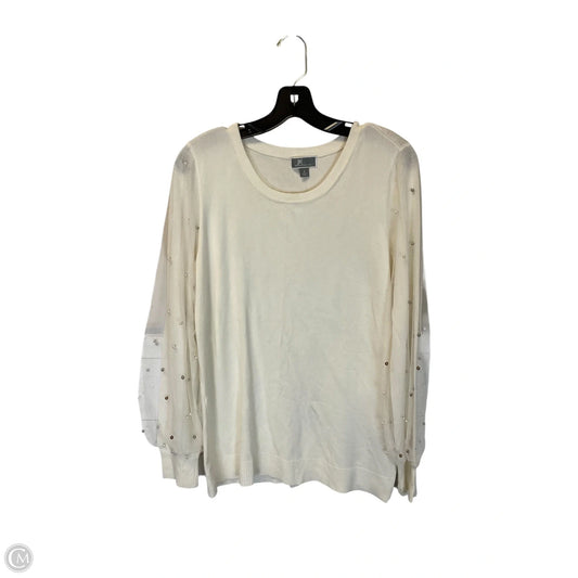 Top Long Sleeve By Jm Collections In Cream, Size: L
