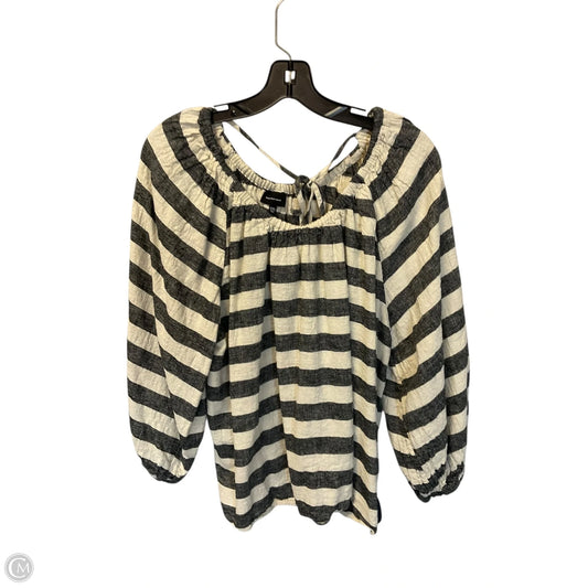Top Long Sleeve By Who What Wear In Striped Pattern, Size: Xxl