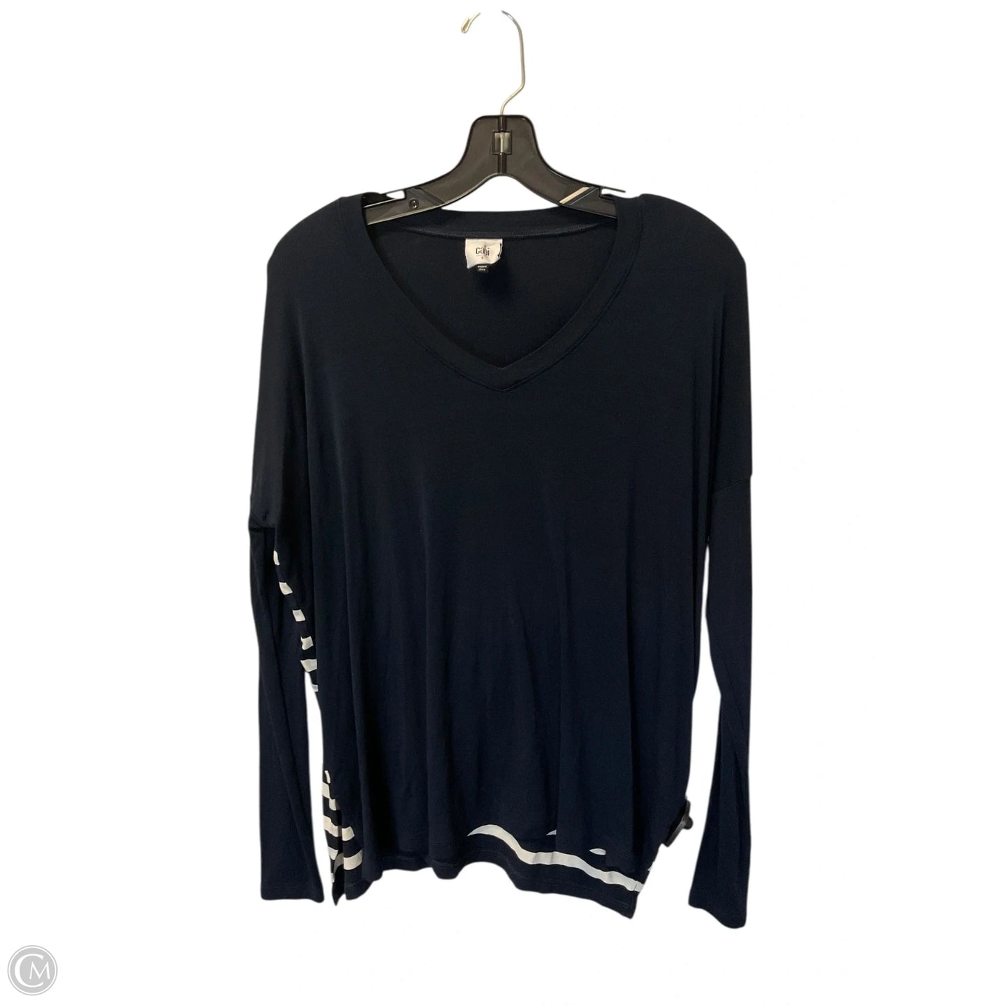 Top Long Sleeve Basic By Cabi In Blue, Size: S